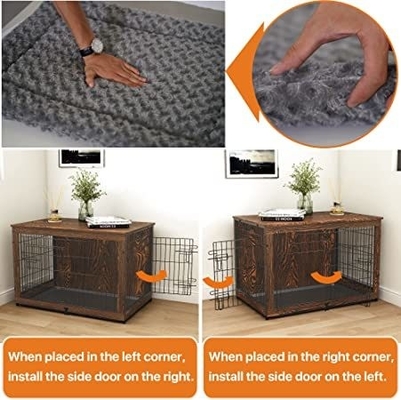 住宅装飾用家具用の現代風の2ドア木製犬用箱 81*55*67cm