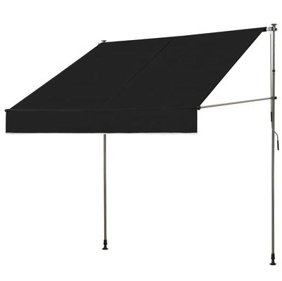 300x130cm ポリエステル 布 外部 バルコニー 固定 鉄枠 灰色/黒