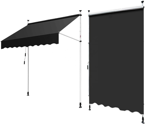 300x130cm ポリエステル 布 外部 バルコニー 固定 鉄枠 灰色/黒