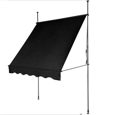 300x130cm ポリエステル 布 外部 バルコニー 固定 鉄枠 灰色/黒