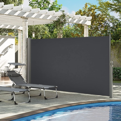 180x300cm 引き下げられるサイドアウイングシェード パティオ ガーデンテラス 防日・防水