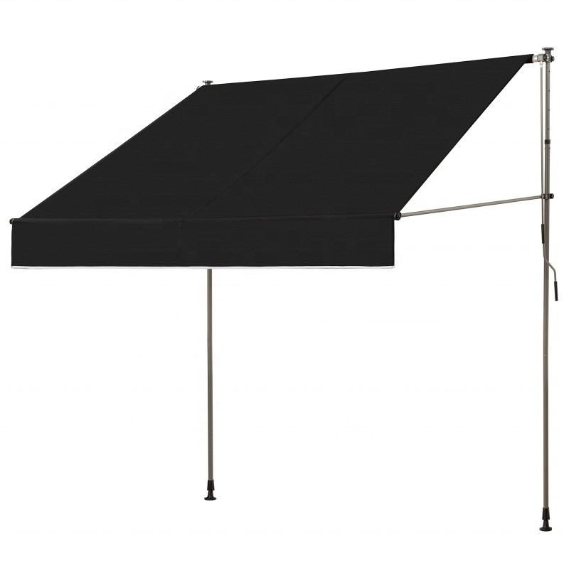 300x130cm ポリエステル 布 外部 バルコニー 固定 鉄枠 灰色/黒