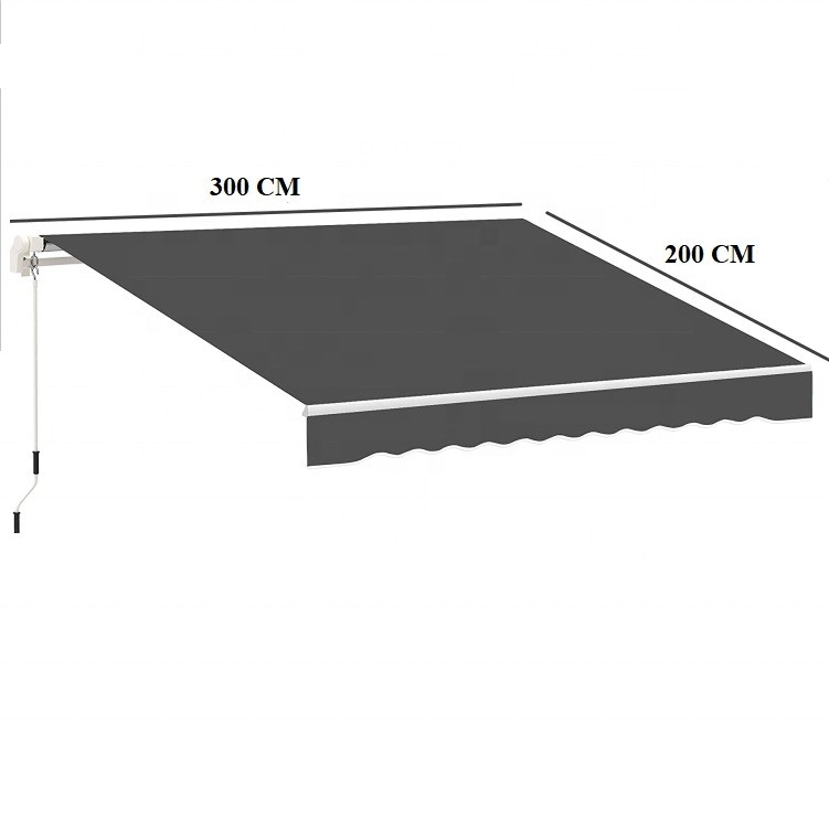 300*200CM マニュアル クランク ハンドル 防水 屋根裏棚 玄関窓の日陰棚